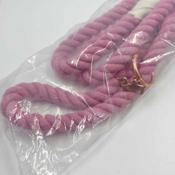 NWT Sassy Woof Dog Rope Leash Cotton Candy Pastel Pink Rose Gold 5 Feet - Picture 8 of 10